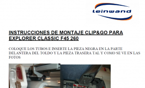 INSTRUCCIONES DE MONTAJE CLIP&GO EXPLORER CLASSIC F45 260